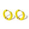 Colorful Enamel Stainless Steel Hoop Earrings for Women Geometric Round Circle Earrings Gold Color Jewelry - Image 9