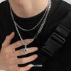 Hip Hop Zircon Star Double Layer Necklace For Men Women Charm Titanium Steel Pendant Chain Unisex Jewelry - Image 21