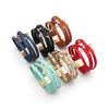 Handmade Star Pattern Imprint Hollow Charm Leather Bracelets for Women Multilayer Wrap Bracelet Bangle Unisex Jewelry Gifts - Image 2