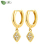 Silver Needle Minimalist Square Sign Pendant Hoop Earrings for Women Gold Earrings Party Jewelry - Image 13