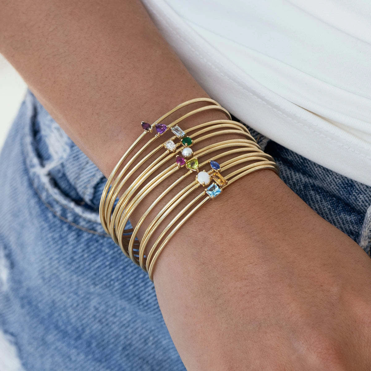 December Birth of European and American Art Style Stone Inlaid Zircon Gold Plated Color Preserving Bracelet - Image 1
