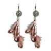 Bohemian Feather Earrings For Women Vintage Retro Ethnic Hollow Geometric Round Handmade Chain Long Earings Indian Party Jewelry - Image 12