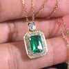 Gold Color Necklace for Women Green Cubic Zirconia Design Bridal Wedding Necklace Anniversary Gift Jewelry - Image 1