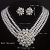 Vintage Style Pearl Wedding Necklace Earring Jewelry Set, Suitable for Weddings, Performances, Christmas, Halloween Gifts - Image 2