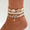 Seven-Piece Anklet Set with Beads and Starfish Charms - Image 17