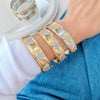 European and American Copper Zircon Hollow Hexagonal Star Heart-shaped Bangles Jewelry for Women - Image 3