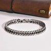 Chunky Retro Cuban Chain Bracelets for Men, Vintage Antique Stainless Steel Curb Dome Link Wristband, Cool Outfit Jewelry - Image 2