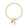 Zircon Cross Charm Bracelet for Women Stackable Birthstone Bracelet Stainless Steel Beaded Stretch Hand Chain Jewelry Girlfriend - Image 16