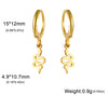 Stainless Steel Gold Color Pendant Hoop Earrings Heart Hexagon Snake Cross Butterfly Flower Bird Jewelry Gift - Image 20