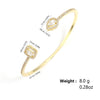 Three-Piece Open Bangle Set with Cubic Zirconia Accents - Image 6