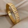 Simple Elastic Stainless Steel Bangles for Women Vintage Classic Heart Star Inlaid Rhinestone Bracelet Bangle - Image 19