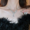 Shiny Crystal Necklace Earrings Women's Big Water Droplet Rhinestone Necklaces Wedding Evening Dress Jewelry Set - Image 4
