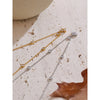 Chic Cubic Zirconia Flower Pendant Necklace for Women Stainless Steel Delicate Daily Sweet Jewelry Accessories - Image 3