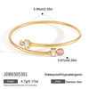 Round Zircon Cuff Bracelet For Women Gold Pvd Plated Stainless Steel Party Jewelry - Image 9
