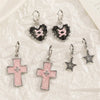 Goth Vintage Cute Bowknot Pink Strawberry Heart Star Pendant Earrings Egirl Gothic 2000s Y2K Emo Rave Jewelry Scene Accessories - Image 3