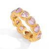 Stackable Water Drop Cubic Zirconia Ring in Gold-Tone Stainless Steel - Image 17