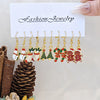 25Pairs/5Pairs Christmas Series Earrings Cartoon Santa Claus Gingerbread Man Snowflake Alloy Earrings Set Women Christmas Gifts - Image 10
