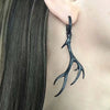 Gothic Simulation Antler Drop Earrings for Women Men Punk Black Metal Geometric Animal Earrings Christmas Jewelry Gifts - Image 9