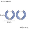 Glamour Jewelry Stainless Steel Dripping Oil Black White Colorful Enamel Hoop Earrings Geometric Enamel Stud Earrings for Women - Image 25