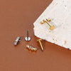 1/5PCS Titanium 16G Clear CZ Cluster Climber Stud Earrings Conch Helix Tragus Cartilage Stud Flatback Lip Piercing Women Jewelry - Image 4
