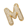 Stainless Steel Bubble Letter Necklace for Women Girls Shiny Zircon Rhinestone Alphabet 26 A-Z Dainty Balloon Choker - Image 18