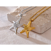 316L Stainless Steel Starfish Pendant Necklace Statement Gold Pvd Plated Individualistic Holiday Jewelry - Image 3