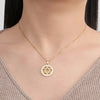 Star of David Stainless Steel Vintage Necklace Clear Zircon Round Pendant Necklaces Jewelry Wedding Gift for Women Men - Image 4