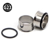 1Pair Titanium Single Flare Ear Tunnel Plugs Flesh Gauge Expander Stretchers with O-Ring Body Piercing Jewlery 1.6mm-25mm - Image 2