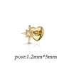 Silver Zircon Stud Earrings 1PC Eight pointed star Women Gold/Silver Heart Flat back piercing Jewelry Gift - Image 9