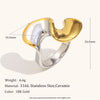 La. Muses Mixed Color Twisted Line Stainless Steel Women's Ring Pvd Gold-plated Jewelry Gift - Image 12