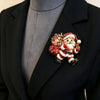 Essh&Pule Vintage Christmas Brooch Enamel Rhinestone Cute Santa Claus Reindeer Deer Lapel Pin for Women Party Xmas Jewelry Gifts - Image 2