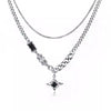 Hip Hop Zircon Star Double Layer Necklace For Men Women Charm Titanium Steel Pendant Chain Unisex Jewelry - Image 25