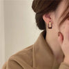 Ftcy Vintage Brown Hollow Square Drop Earrings for Women Wedding Party Geometry Metal Earrings Classic Women's Jewelry - Image 2