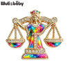 Libra Zodiac Sign Brooches For Women Unisex 2-color Rhinestone Beautiful Lady Office Party Brooch Pins Gifts - Image 2