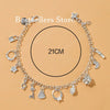 Silver 8 Inches Star, Moon, Zircon, Cross Bracelet Women's Charm Elegant Gift Jewelry - Image 2