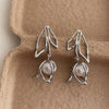 Exaggerated Simulated Pearl Hollow Out Metal Rose Flower Tassel Long Drop Earrings for Women Gold Silver Plated Alloy - Image 5
