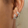 Gold Color Metal Double Layered Huggie Hoop Earrings for Women Girls Crystal Geometric Catilage Earrings Jewelry - Image 9
