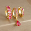 3PCS Colorful Cubic Zirconia Stainless Steel Hoop Earrings Set for Women Pendant Water Drop Earring Cartilage Piercing Jewelry - Image 8