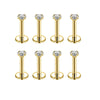10Pcs/Lot 16G Stainless Steel Earrings Labret Lip Studs Set 2/3/4/5MM CZ Crystal Ear Cartilage Tragus Piercings Piercing Jewelry - Image 5