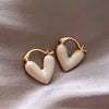 Vintage Red Enamel Love Heart Hoop Earrings For Women Elegant Dripping Oil Temperament Earrings Wedding Jewelry Gifts - Image 12