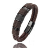 Vintage Multilayer Brown Leather Stainless Steel Men Bracelet Bead Bracelet Jewelry Male Wrist Bangle Christmas Gifts - Image 8