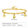 Gold Plated Anklets Stainless Steel, Dainty Bell Charm Adjustable Figaro Chain Link Ankle Gifts - Image 6