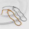 Stainless Steel Rope Chain Necklace in Gold-Tone with Multiple Lengths - Image 10