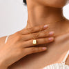 Briolette Square Pendant Necklace for Women Polished Stainless Steel Gold Plated Chain - Image 3