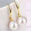 Ball Shape Long Earrings Shell Beads Simulation Freshwater Pearl Drop Earrings Rhinestone Temperament Ear Hook Ear Jewelry - Image 1