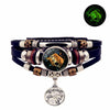Luminous 12 Constellation Vintage Bracelet for Men Women Braided Punk Leather Bracelets Birthday Gift Glow In The Dark Bracelet - Image 15