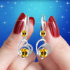 Cute Female Blue Love Heart Dangle Earrings Classic Silver Color Wedding Rainbow Crystal Round Stone Jewelry For Women - Image 10