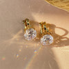 Round Cubic Zirconia Copper Clip Earrings For Women Gold Color Crystal Metal Earring Party Wedding Daily Jewelry - Image 13