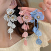 Flower petals tassel earrings small fresh and sweet temperament exaggerated earrings - Image 2