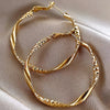 and simple round twisted irregular ladies earrings exaggerated girls earrings plain hoop earrings - Image 1